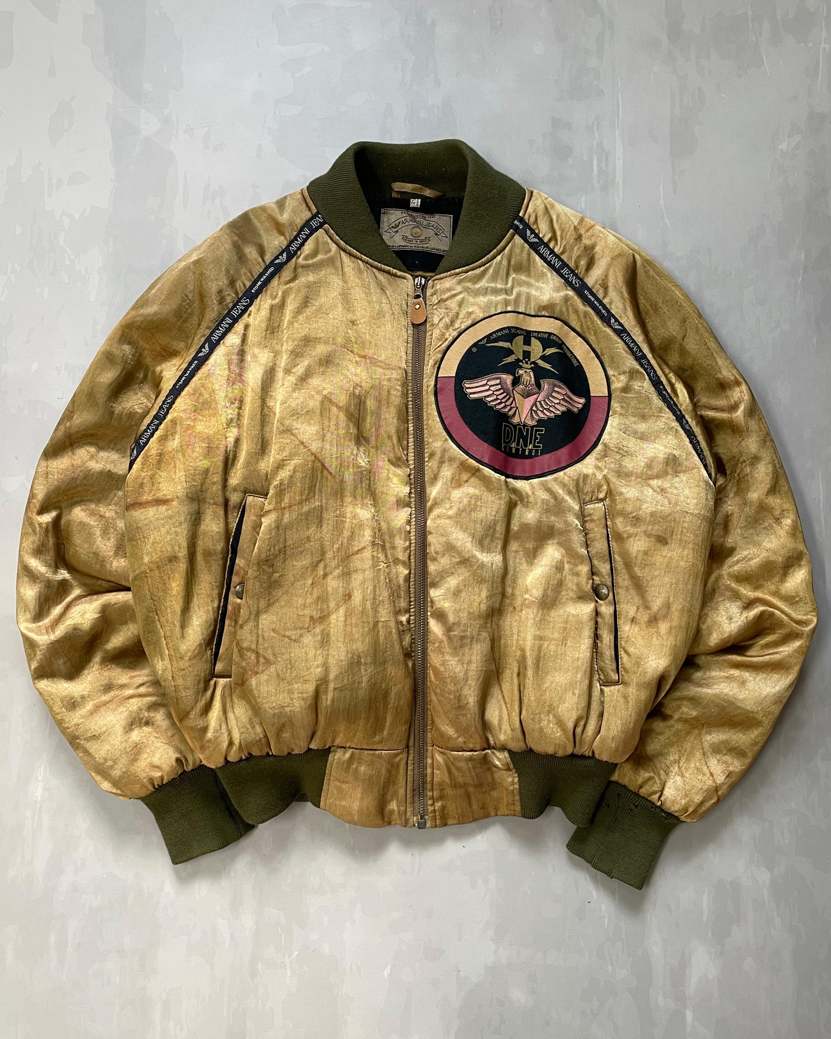 Armani Jeans 1990s Stone Washed Bomber Jacket (L/52)