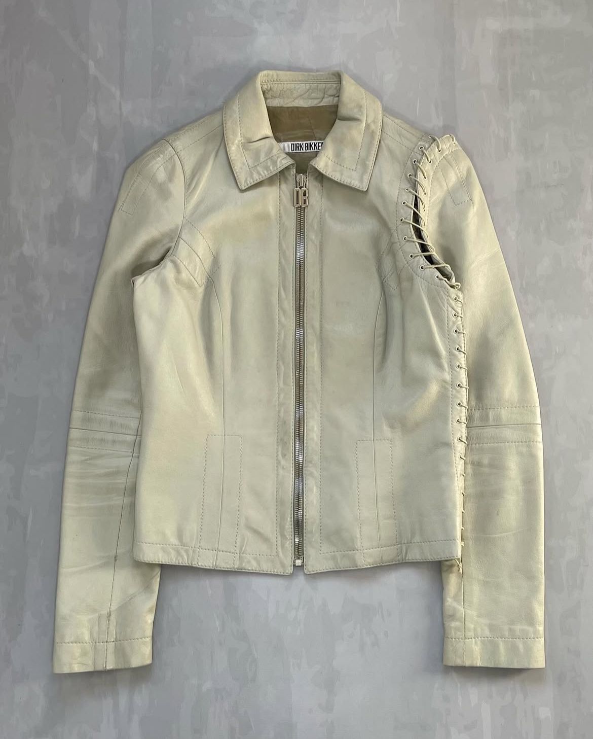  Dirk Bikkembergs 1990s “Attached” leather jacket.
